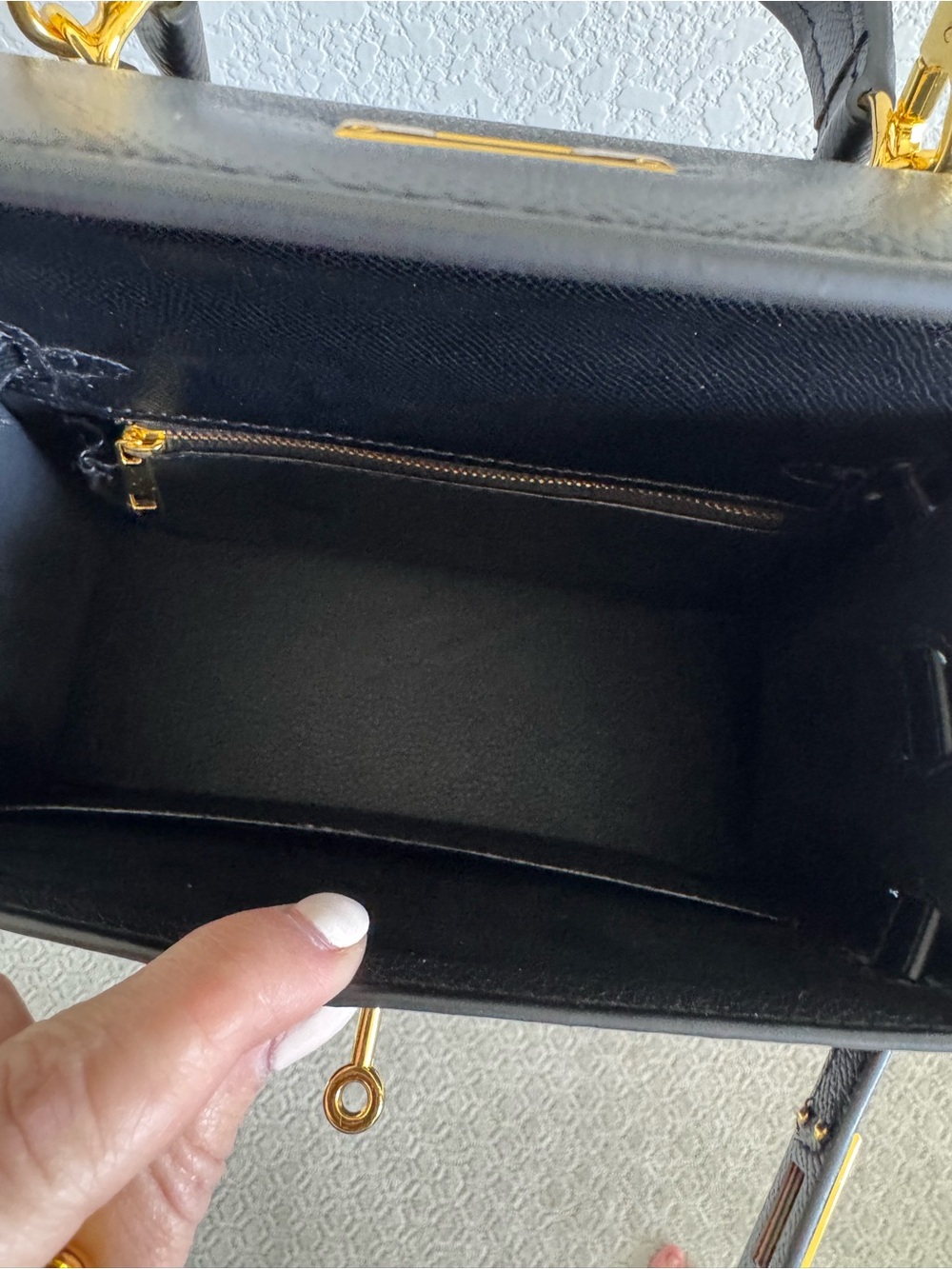 Vici Black Mini Top-Handle Crossbody with Gold Hardware - Picture 6 of 6